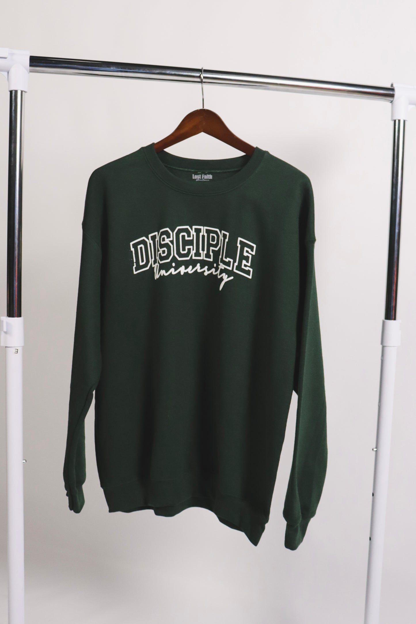 DISCIPLE UNIVERSITY-Puff print CREWNECK (Forest Green)