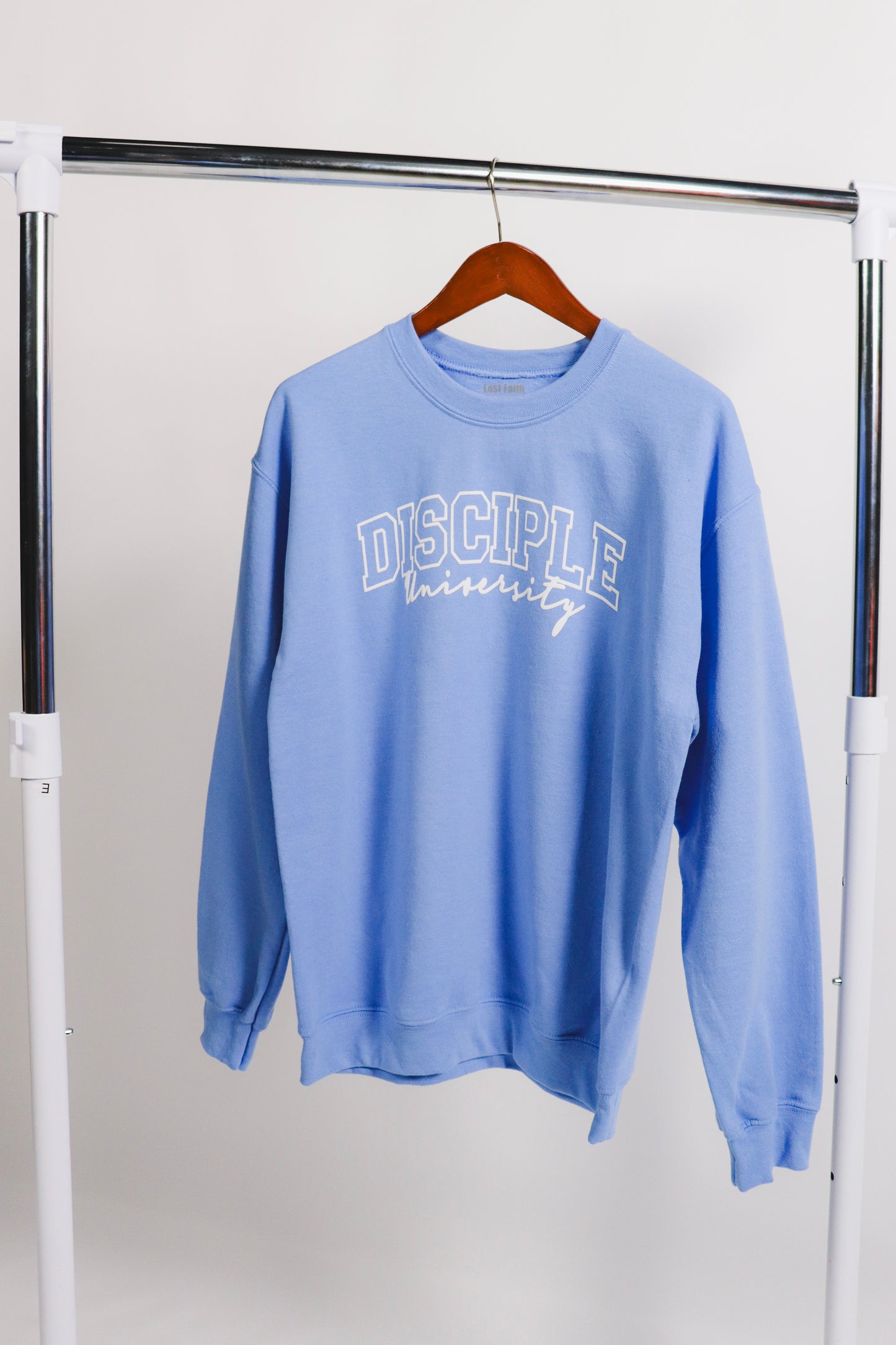 DISCIPLE UNIVERSITY-Puff print CREWNECK (Baby Blue)