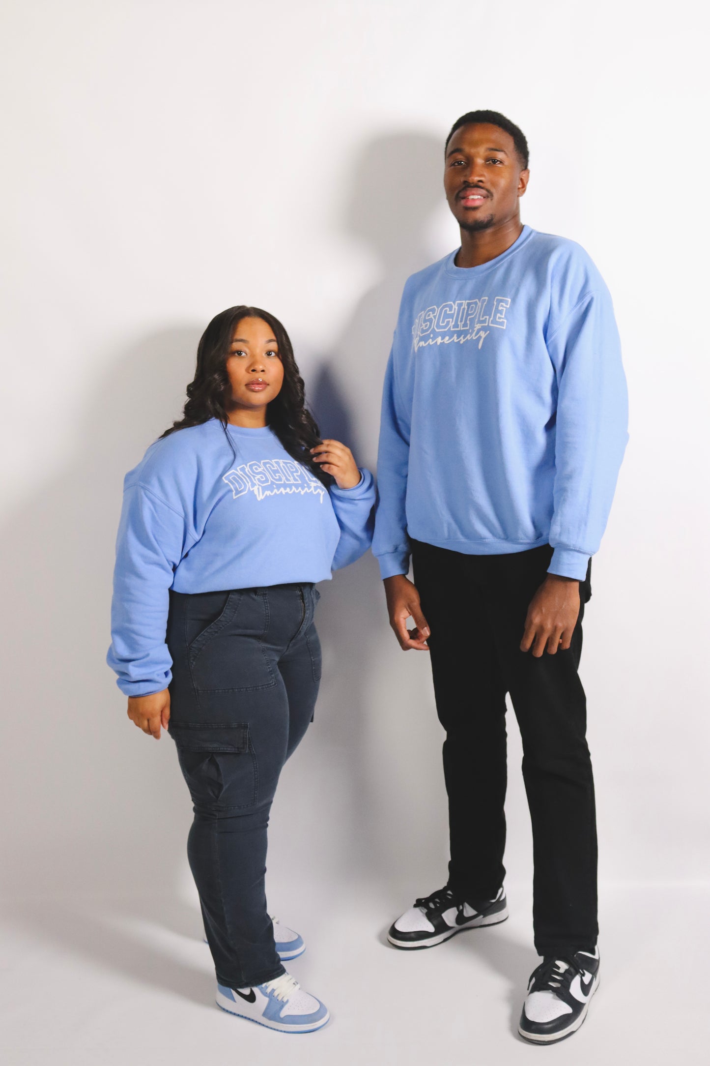 DISCIPLE UNIVERSITY-Puff print CREWNECK (Baby Blue)