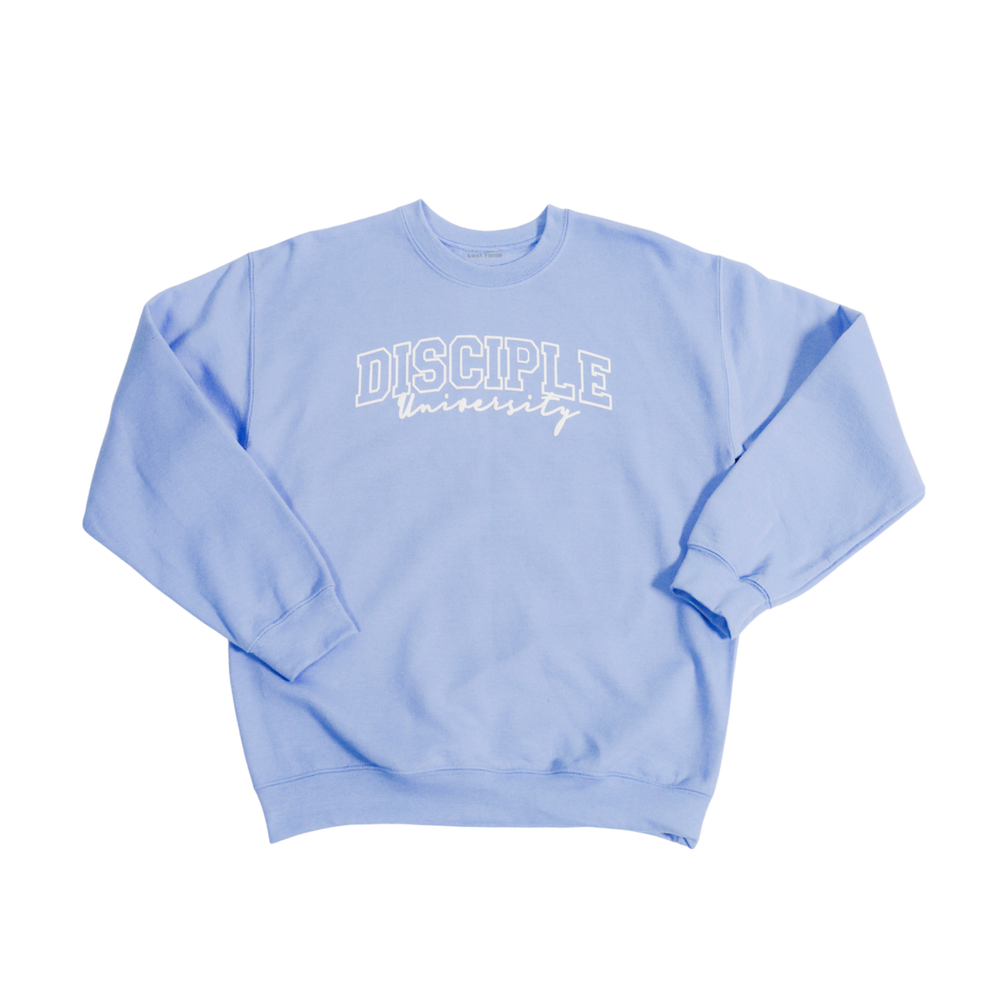 DISCIPLE UNIVERSITY-Puff print CREWNECK (Baby Blue)